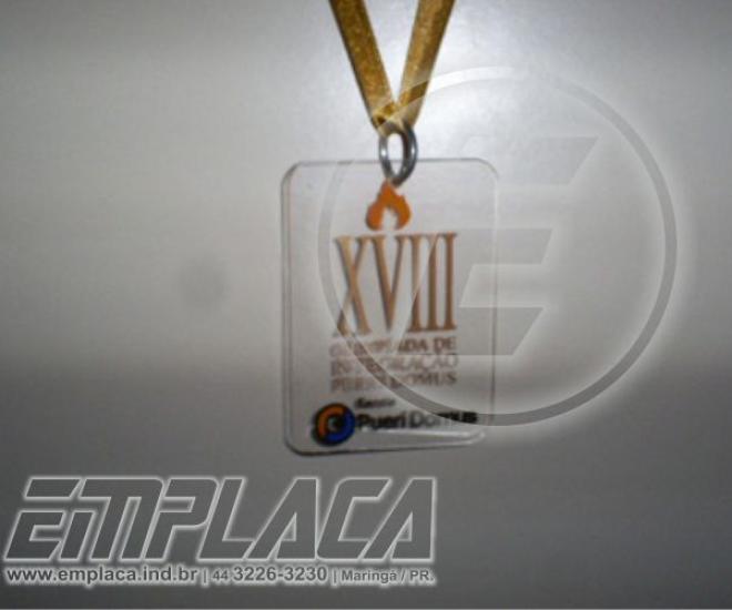 03 Medalhas Acrlico Emplaca