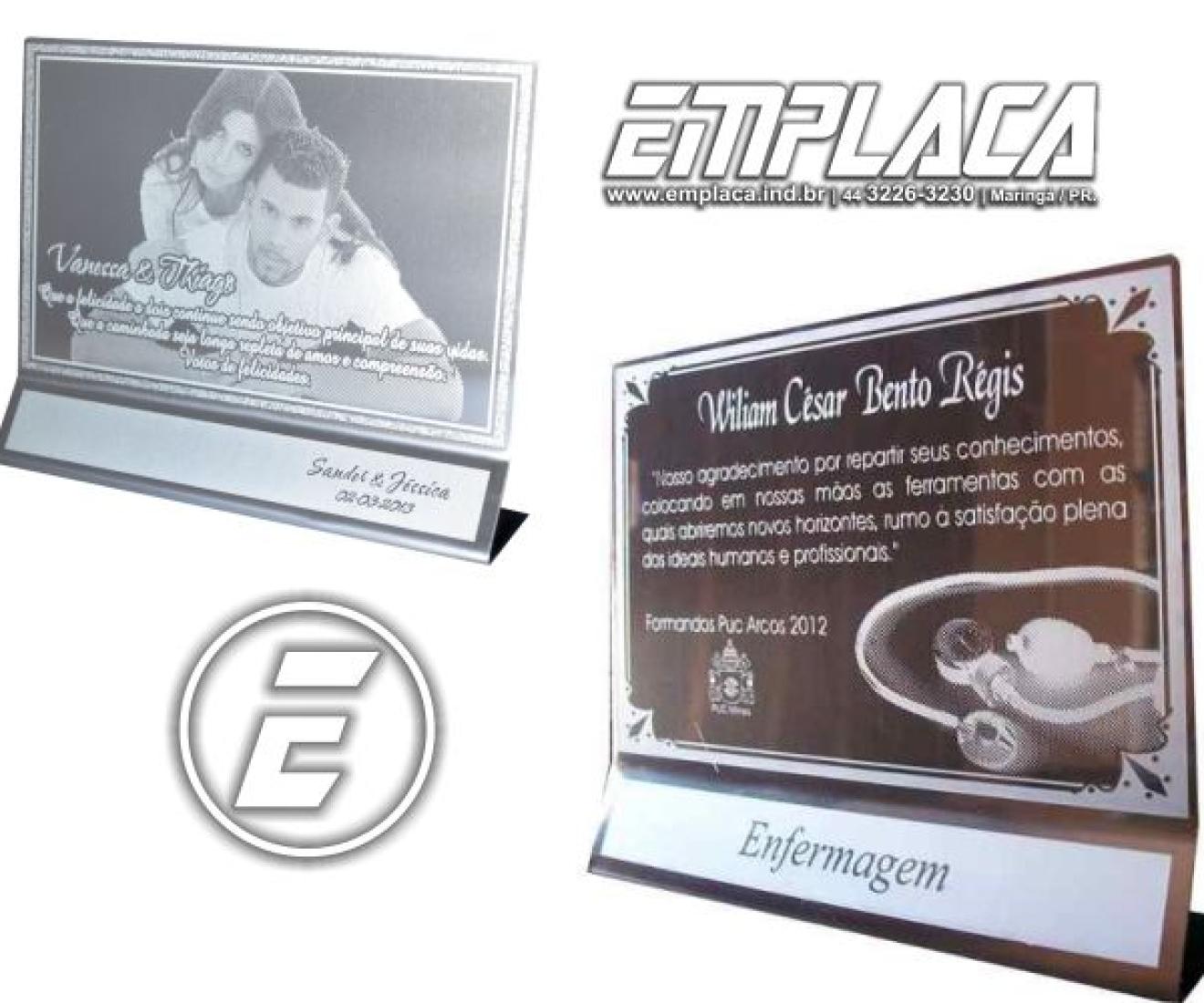 Display Metal Ao Escovado Ao Inox Gravado Metal Emplaca 02