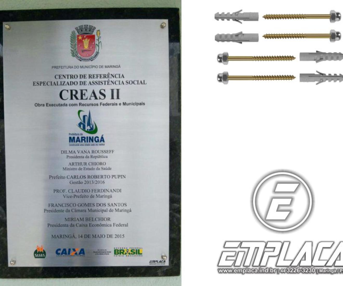 Placas De Inaugurao Ao Inox Gravado Base Em Granito Emplaca 002