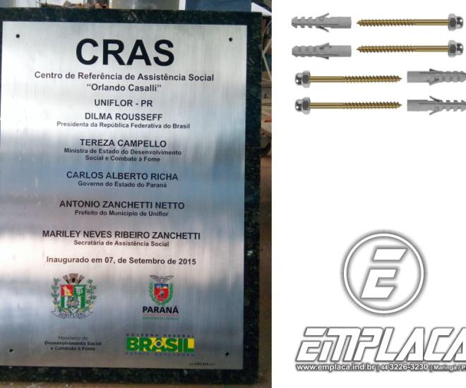 Placas De Inaugurao Ao Inox Gravado Base Em Granito Emplaca 003