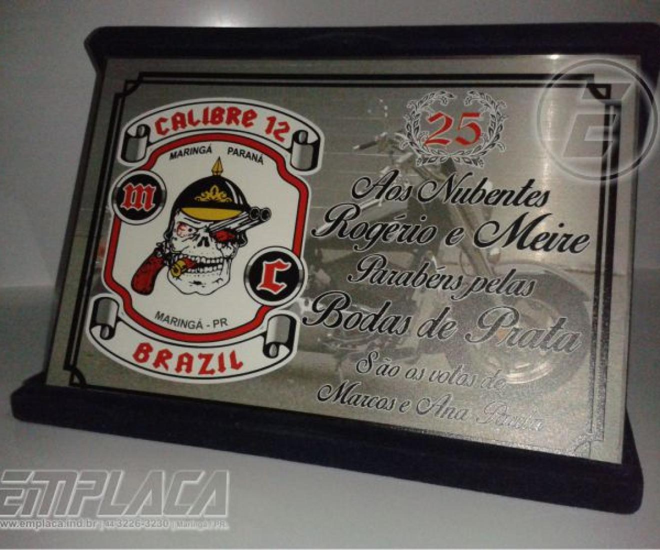 Placas De Homenagem Ao Inox Gravado Estojo Emplaca 004