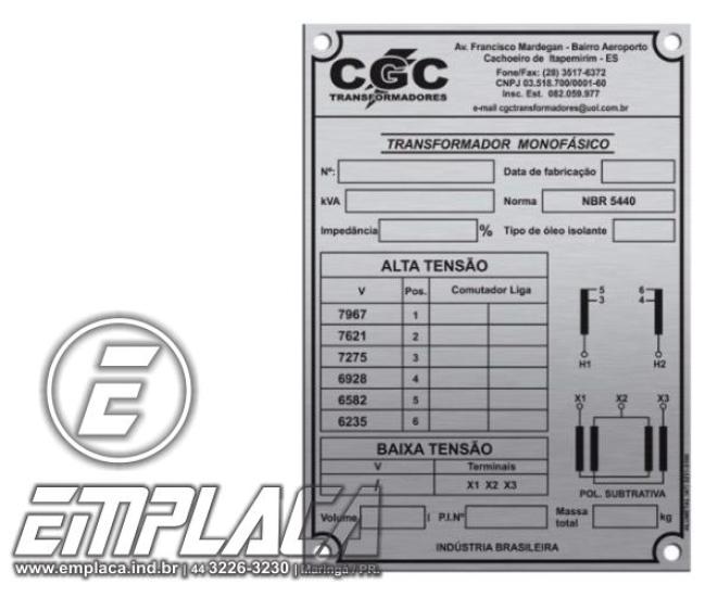 Placas De Identificao De Mquinas Ao Inox Gravado Emplaca 003